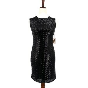 LOVE 21 Women's Small NWT Black Sequins Sleeveless Crewneck Mini Cocktail Dress
